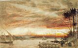 Albert Goodwin A Nile Sunset painting